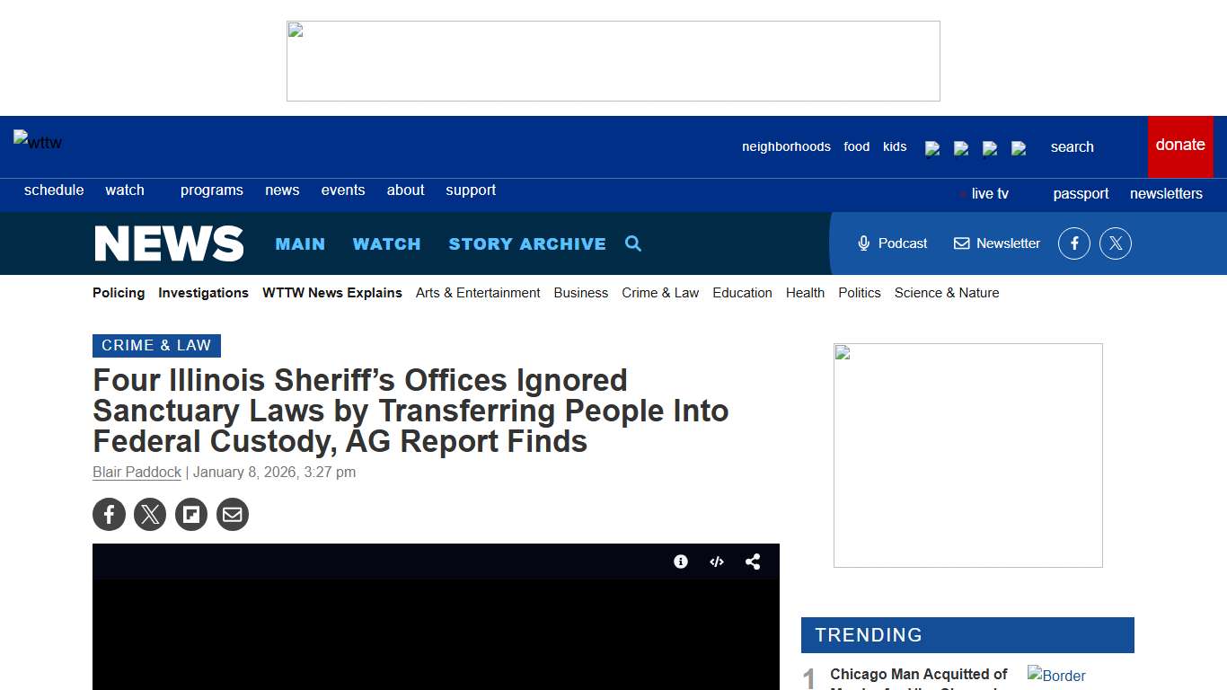 Four Illinois Sheriff’s Offices Ignored Sanctuary Laws by Transferring People Into Federal Custody, AG Report Finds Chicago News WTTW