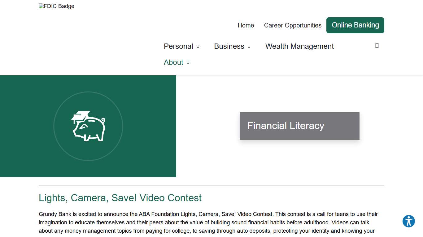 Financial Literacy Grundy Bank